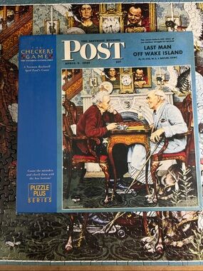 🧩 500 piece The Saturday Evening Post Plus Series “The Checkers Game”. Complete